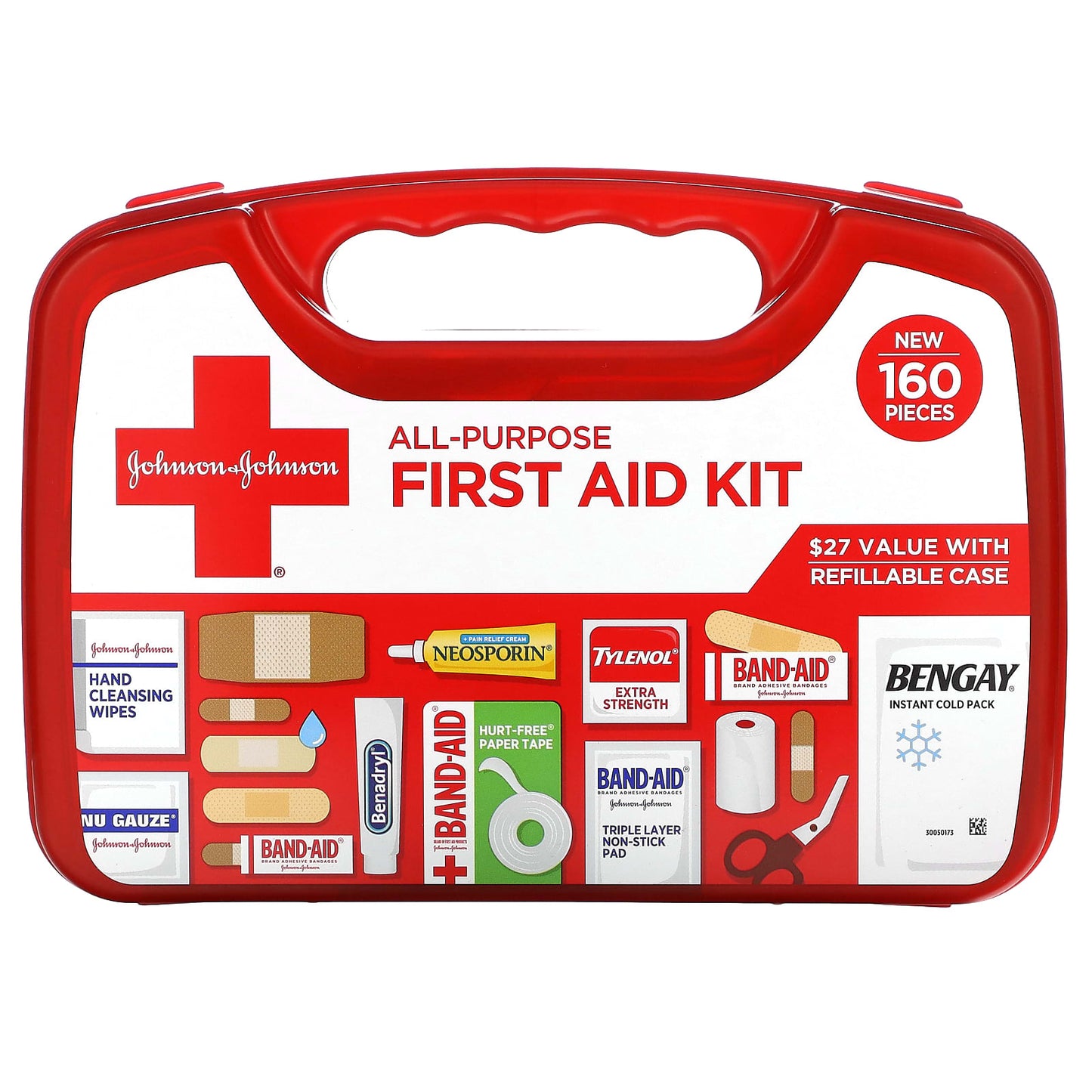 Johnson & Johnson All-Purpose First Aid Kit - 160 Pieces, Complete Care - Image 1