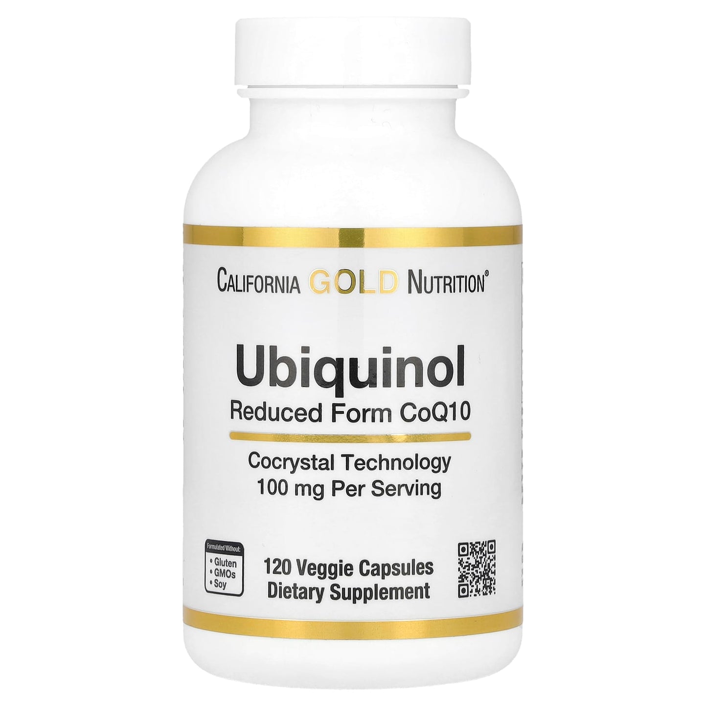 Ubiquinol CoQ10 100mg, Veggie Caps, 120 Count, California Gold Nutrition - Image 1