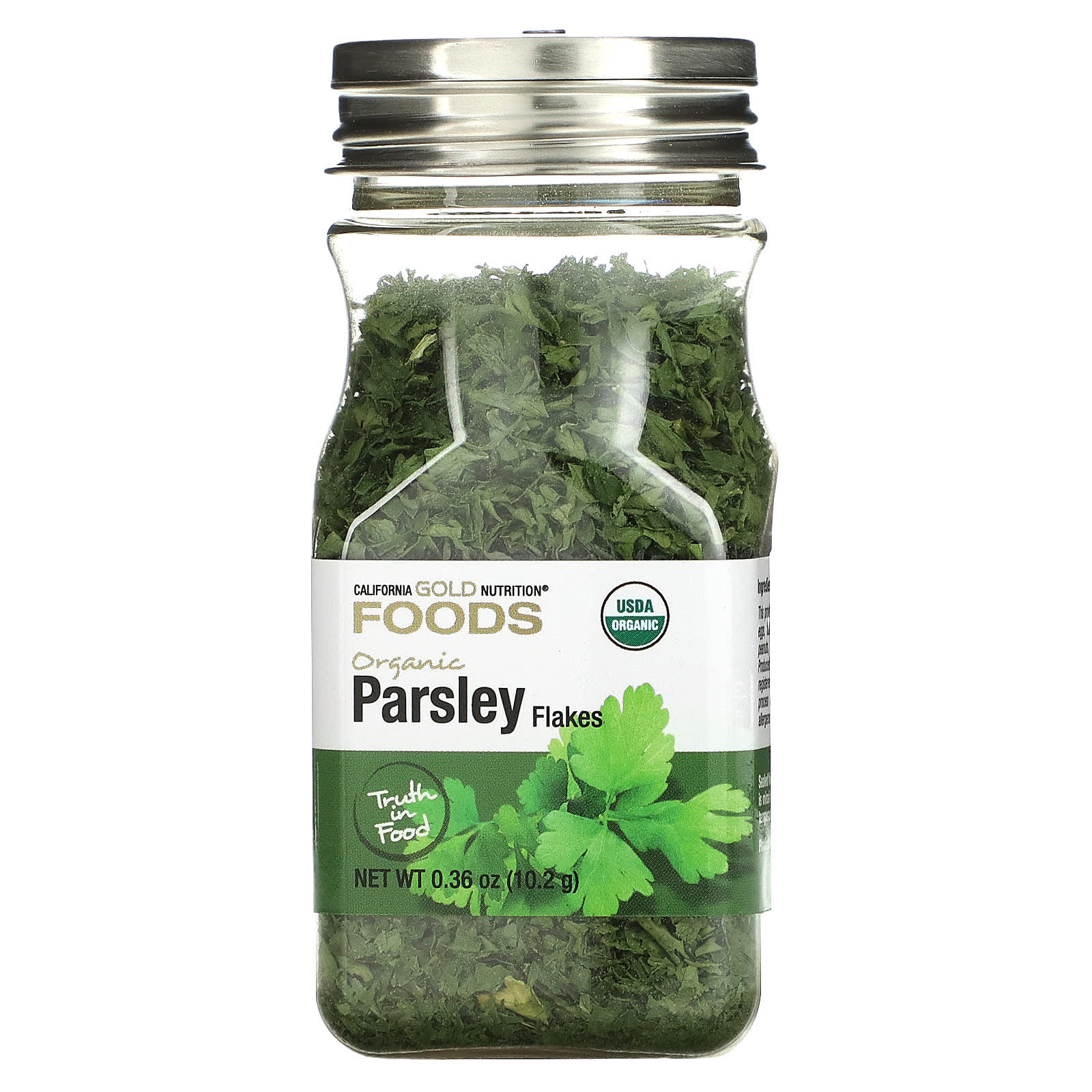 California Gold Nutrition Organic Parsley, 0.36 oz (10 g) - 100% Natural & Vegan - Image 1