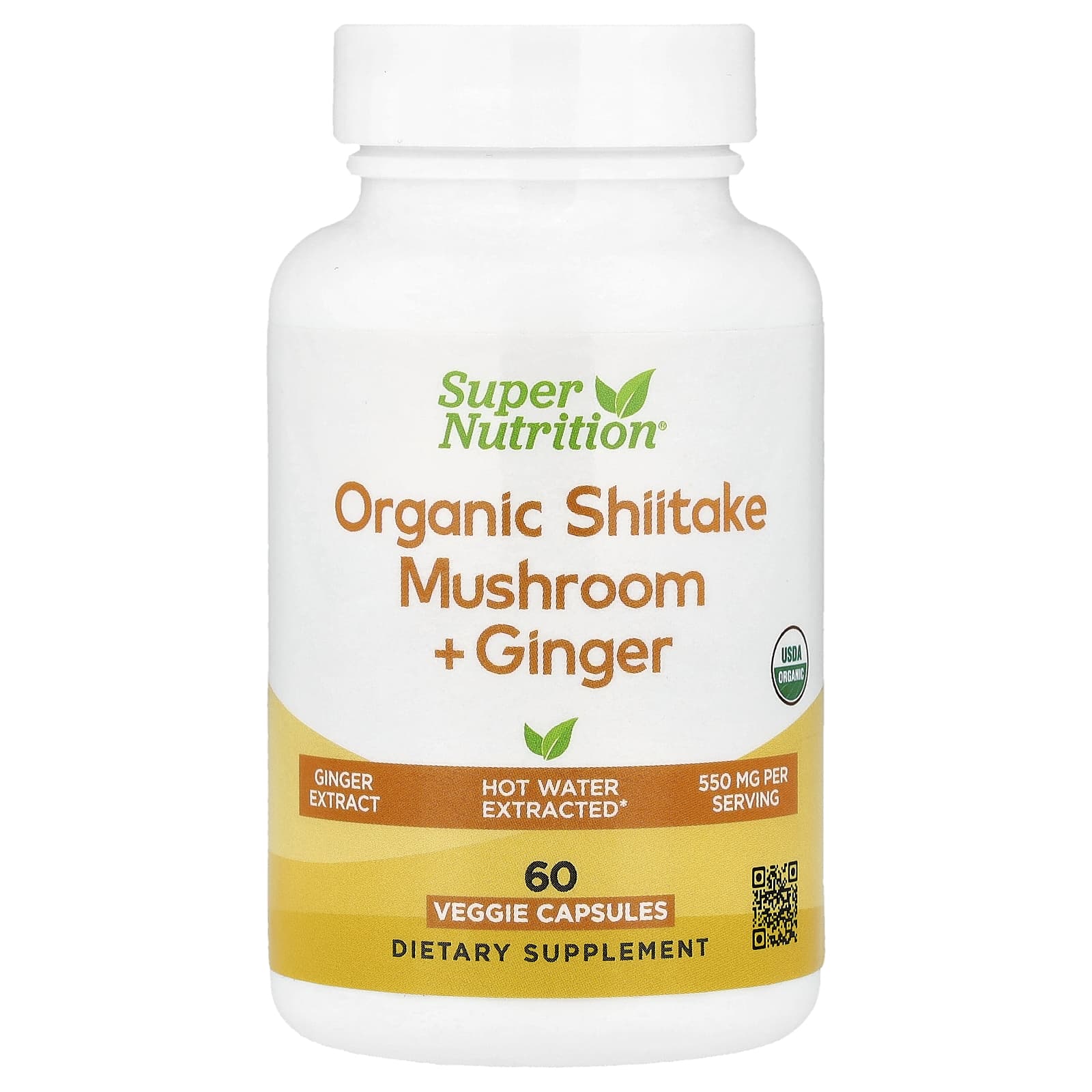 Boost Immune System with Organic Shiitake Mushroom & Ginger Capsules - Image 1
