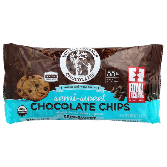 Organic Semi-Sweet Chocolate Chips by Equal Exchange, 55% Cacao - Image 1
