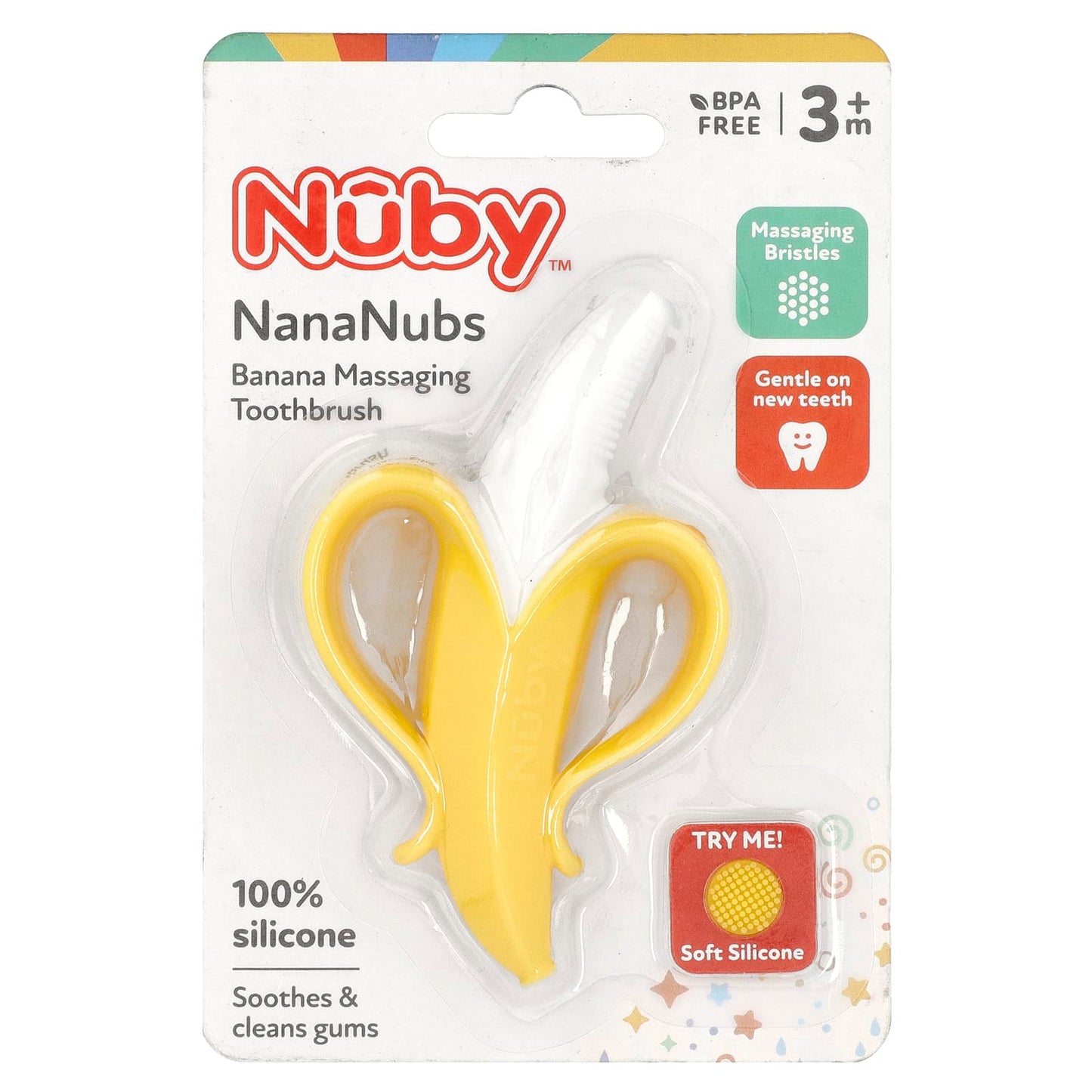 Nuby, NanaNubs Banana Massaging Toothbrush, 3+ Months, 1 Brush - Image 1