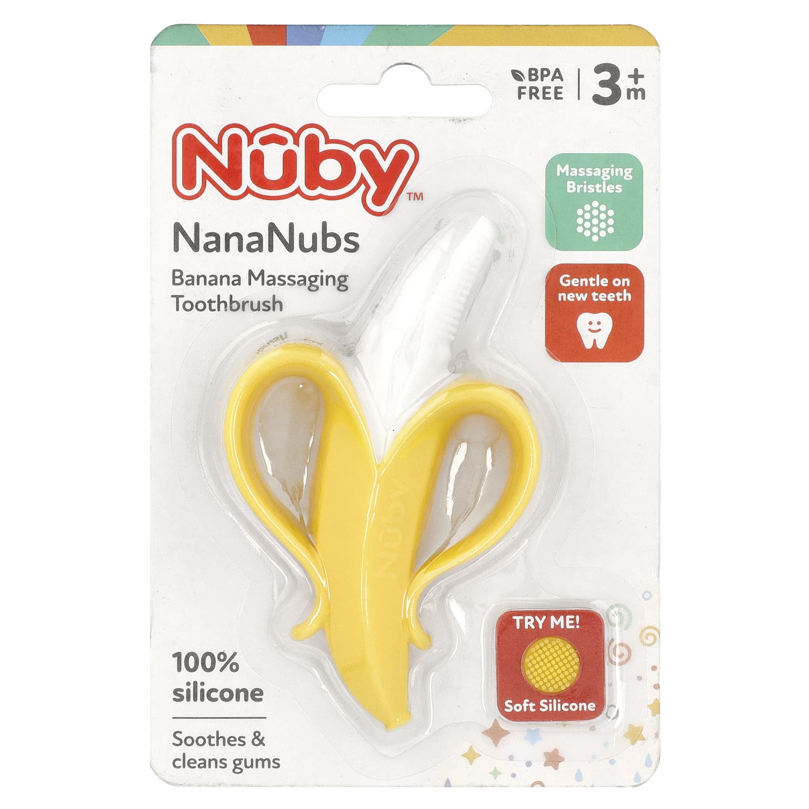 Nuby, NanaNubs Banana Massaging Toothbrush, 3+ Months, 1 Brush - Image 1