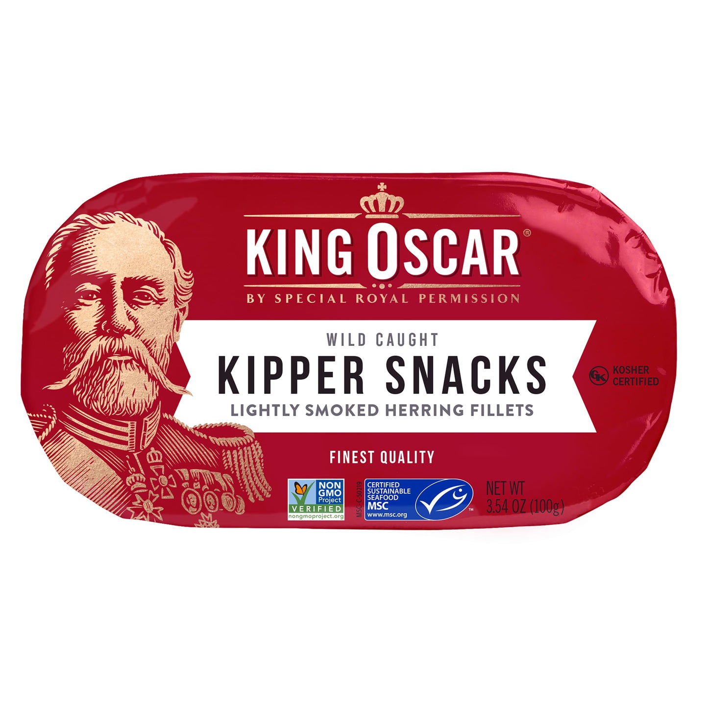 King Oscar, Kipper Snacks, Lightly Smoked Herring Fillets, 3.54 oz (100 g) - Image 1