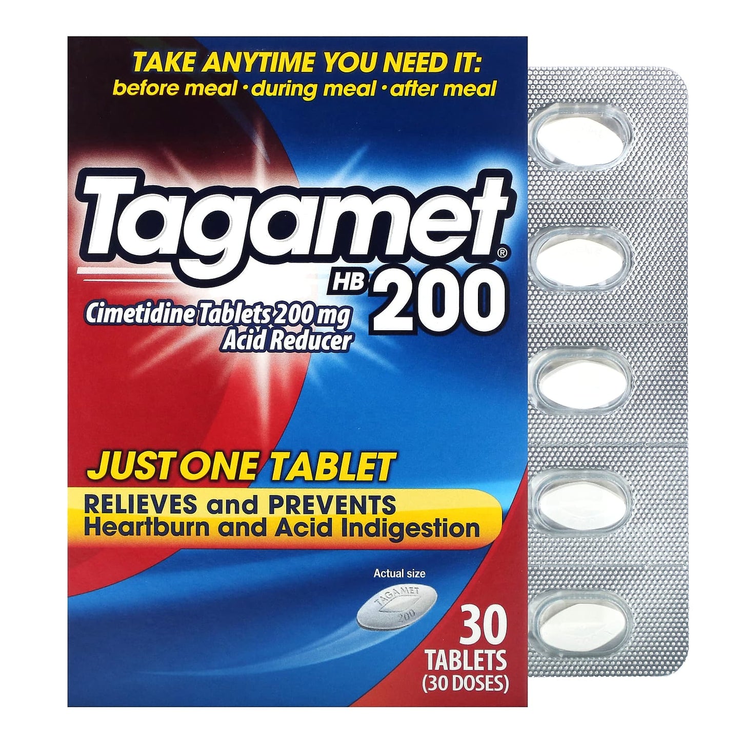 Tagamet, HB200 Acid Reducer, 200 mg, 30 Tablets - Image 1