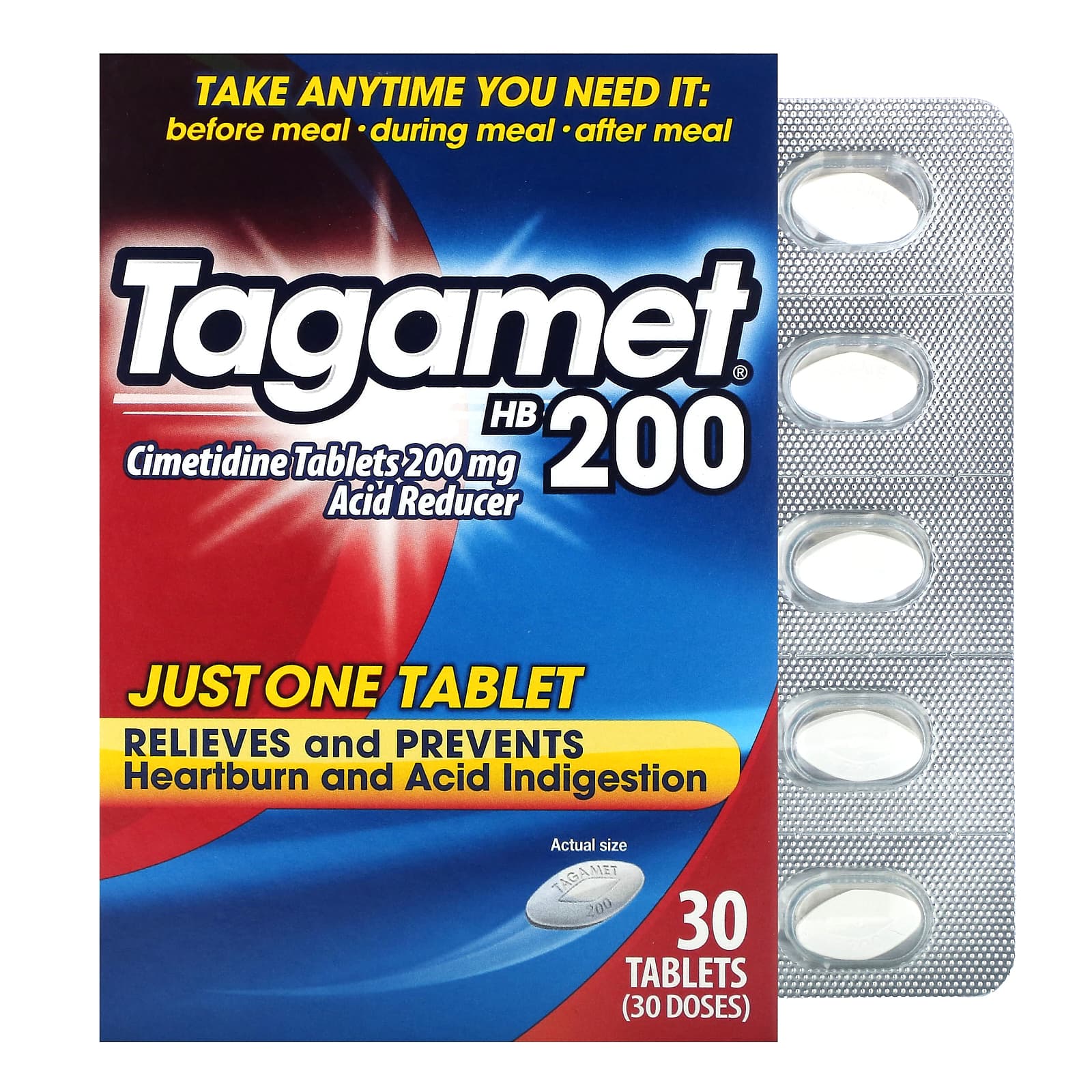 Tagamet, HB200 Acid Reducer, 200 mg, 30 Tablets - Image 1