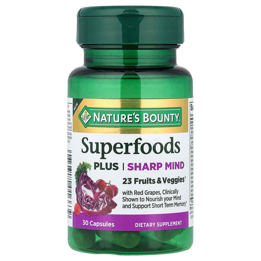 Nature's Bounty, Superfoods Plus Sharp Mind, 30 Capsules - Image 1