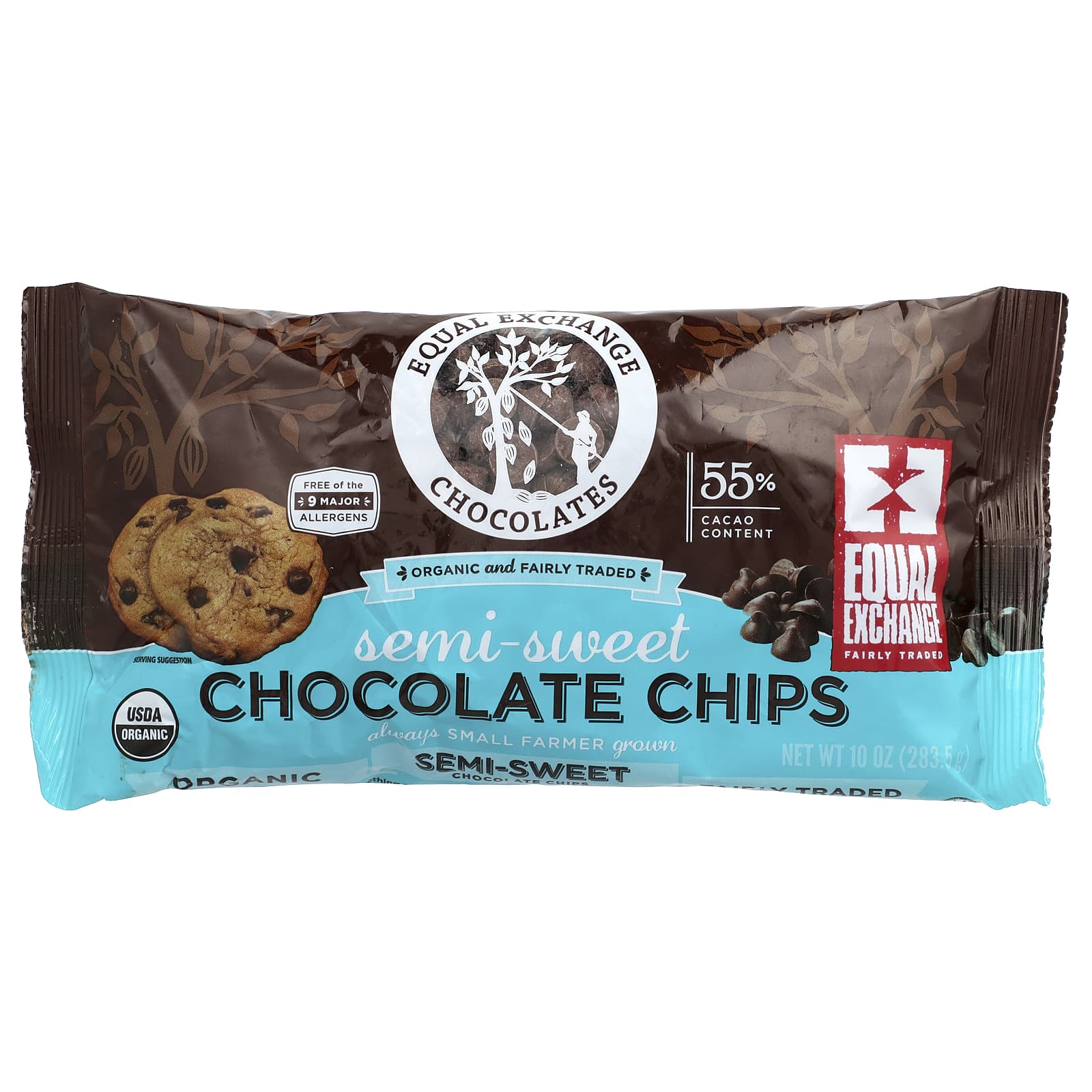 Organic Semi-Sweet Chocolate Chips by Equal Exchange, 55% Cacao - Image 1