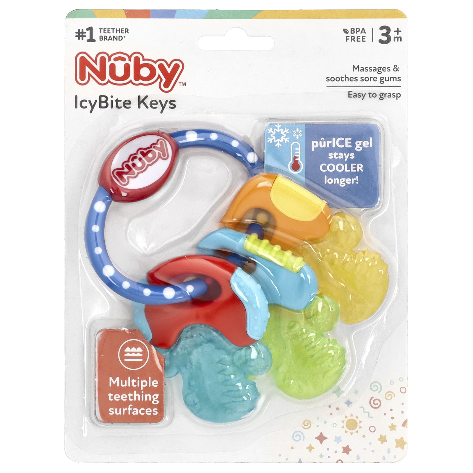 Nuby, IcyBite Keys, 3+ Months, Blue, 1 Count - Image 1