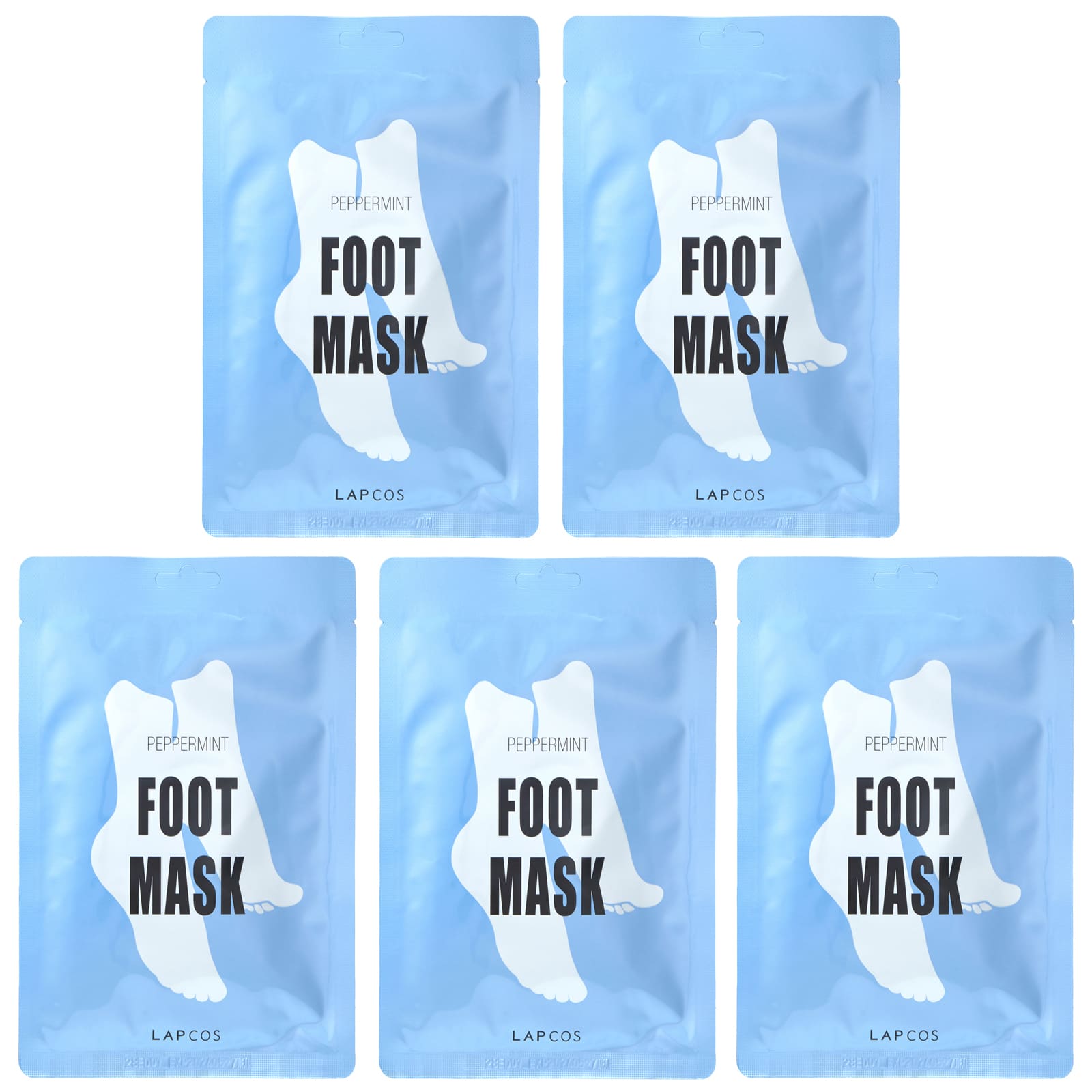 Lapcos, Foot Mask, Peppermint, 5 Pairs, 0.6 fl oz (18 ml) Each - Image 1