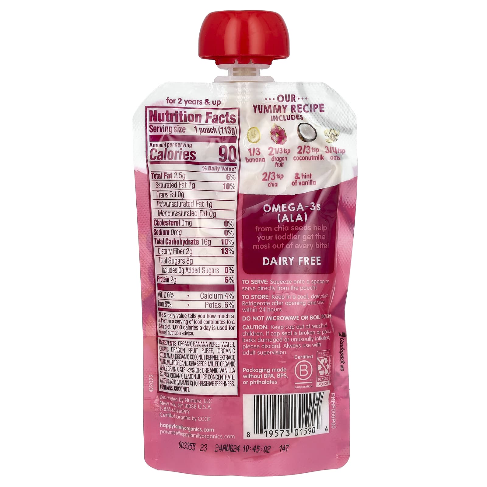 Happy Family Organics Super Morning Toddler Food, Dairy Free - Image 2