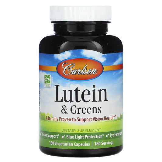 Carlson Lutein & Greens Vision Support, 180 Veggie Capsules - Image 1