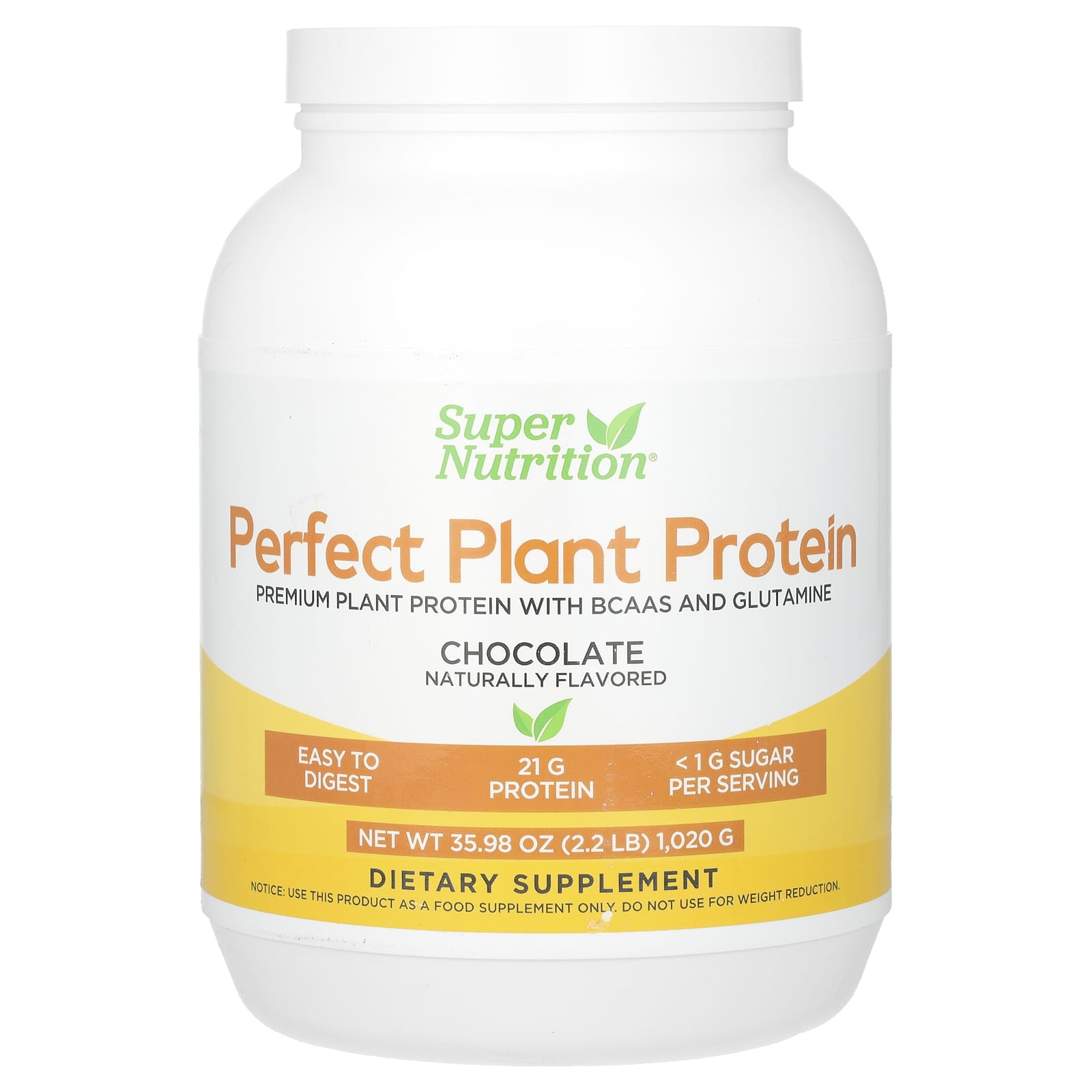 Perfect Plant Protein Powder by Super Nutrition - Natural Chocolate Flavor - Image 1