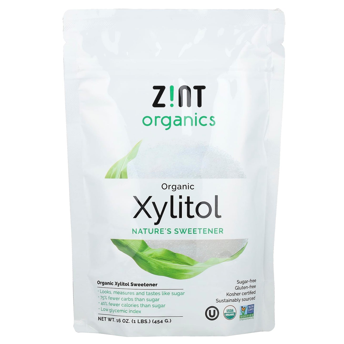 Zint, Organic Xylitol Sweetener, 16 oz (454 g) - Image 1