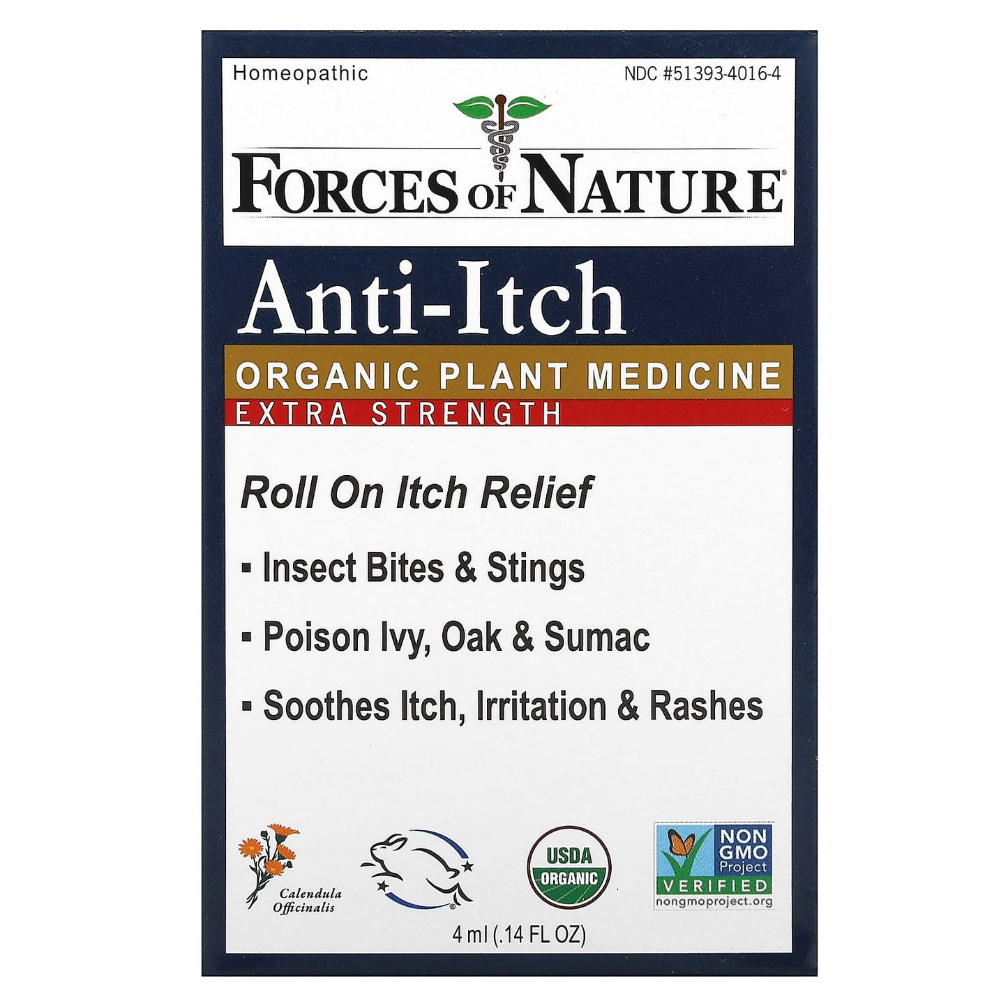 Forces of Nature Organic Anti-Itch Roll-On, Extra Strength Relief - Image 1