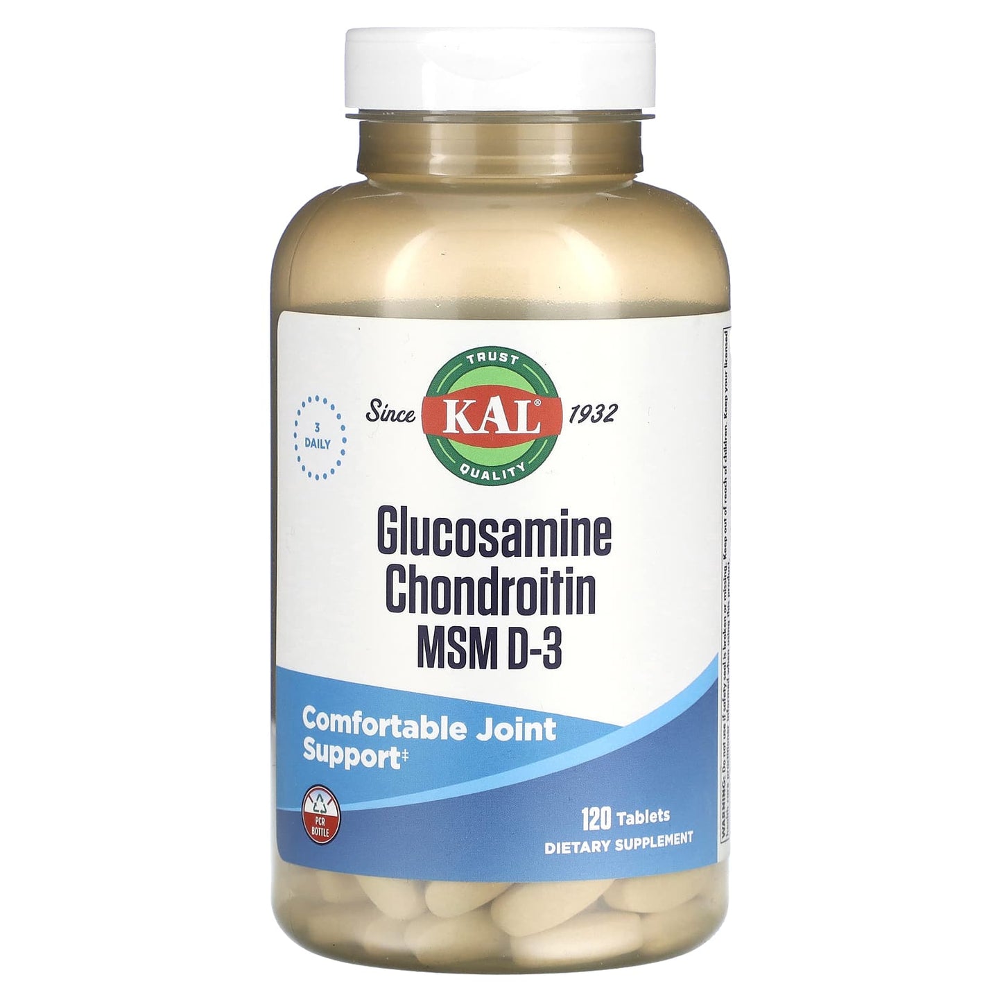 KAL, Glocosamine Chondroitin MSM D-3, 120 tablets - Image 1