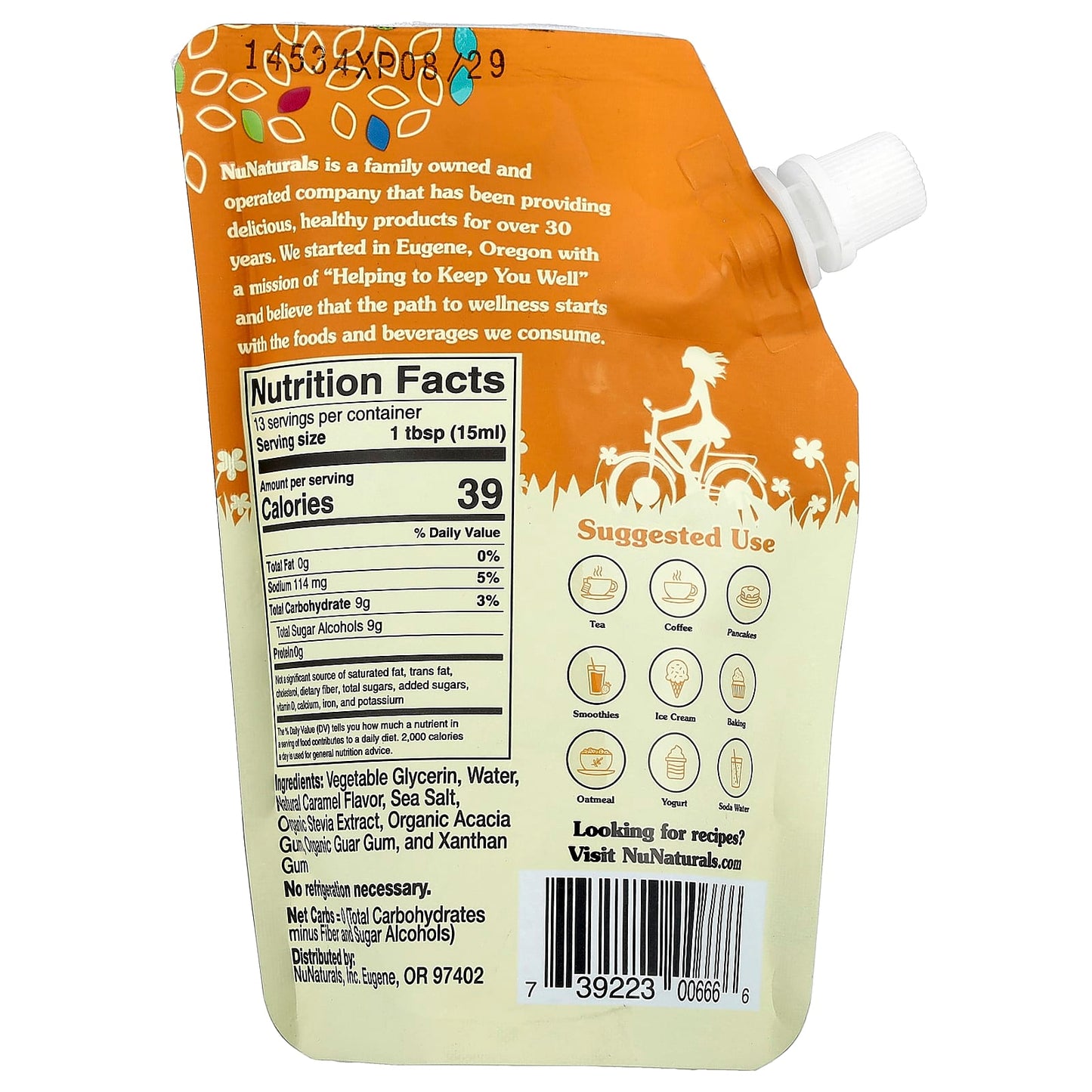NuNaturals, Salted Caramel Flavored Syrup, 6.6 fl oz (0.2 L) - Image 2