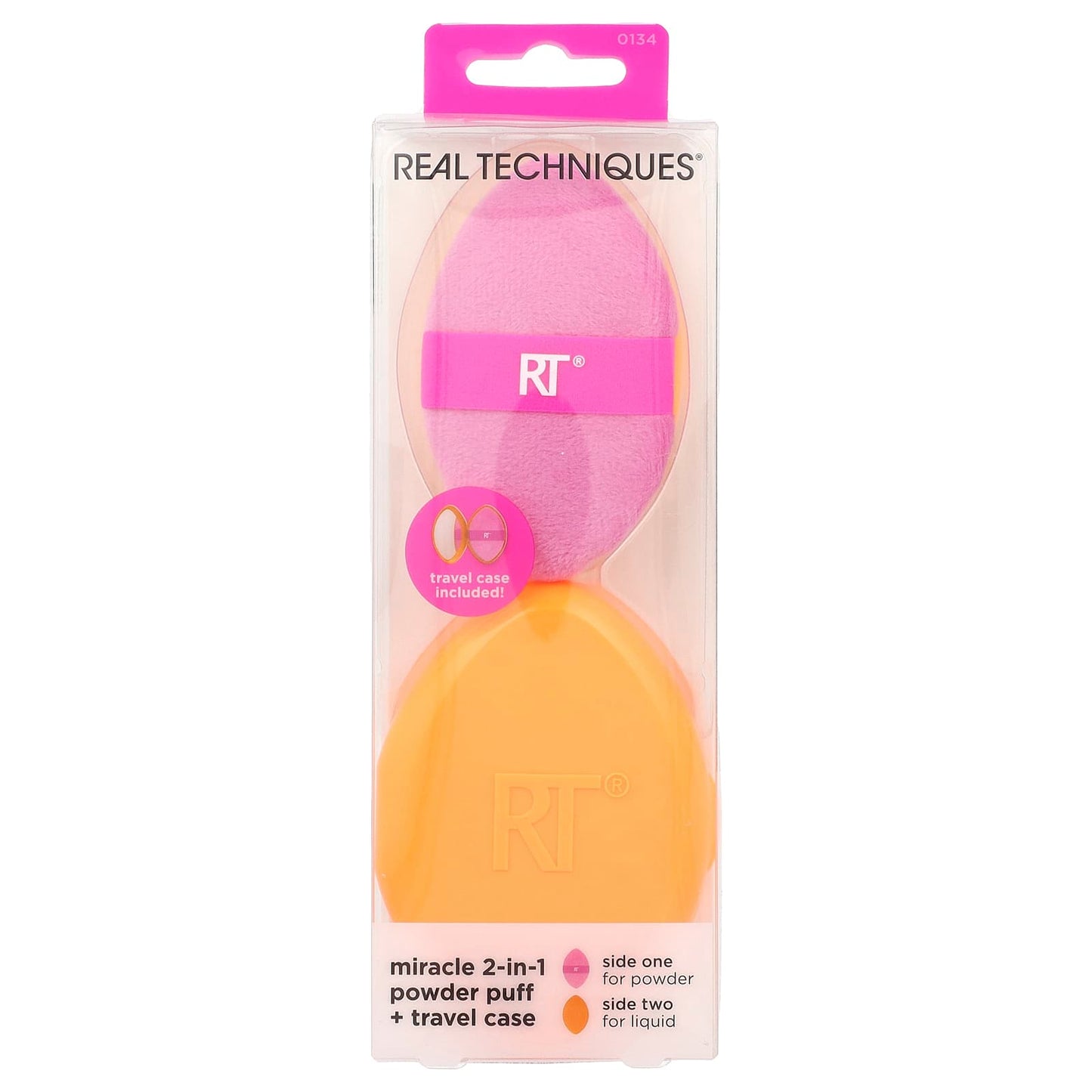 Real Techniques, Miracle 2-in-1 Powder Puff + Travel Case , 2 Piece Set - Image 2