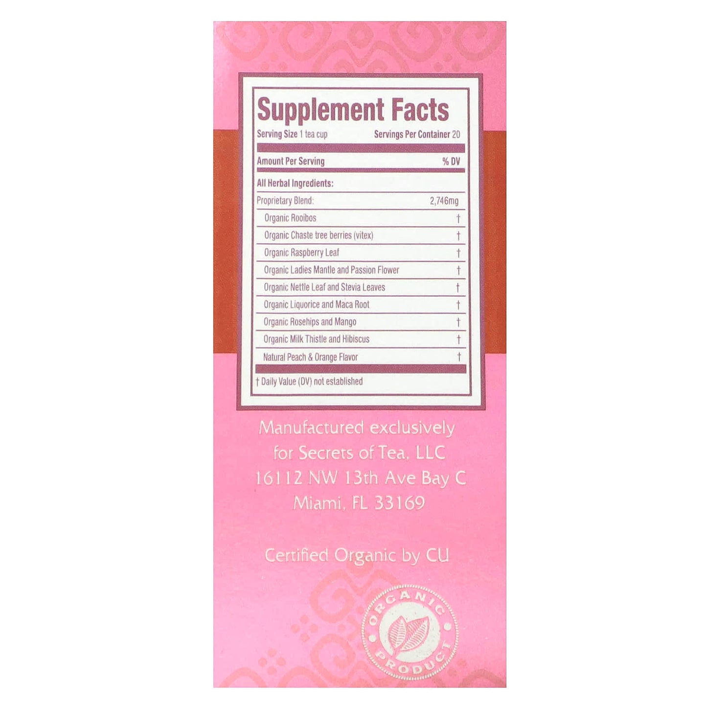 Secrets of Tea, Organic Get Pregnant Fertility Tea, Fruits, Caffeine Free, 20 Tea Bags, 1.41 oz (40 g) - Image 2