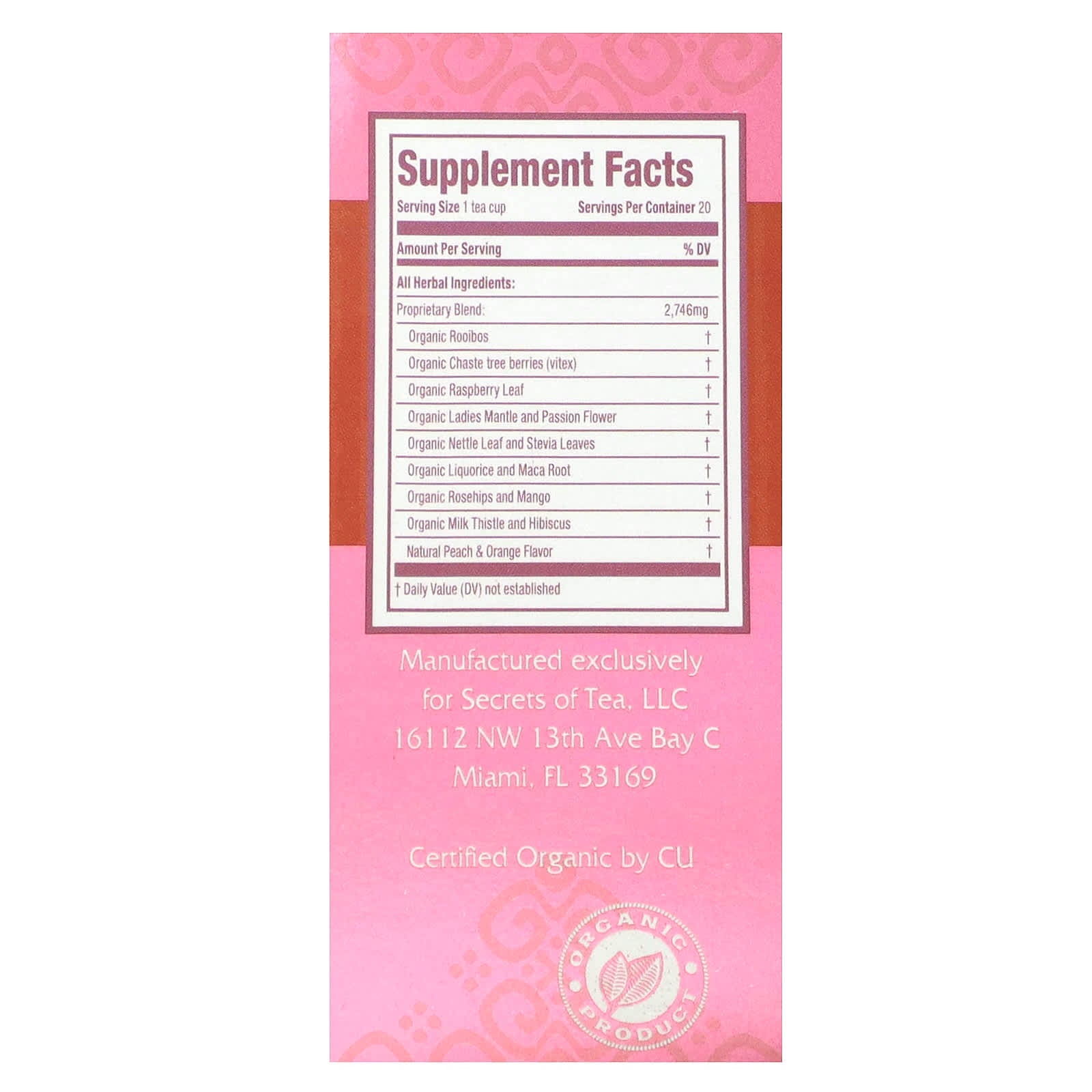 Secrets of Tea, Organic Get Pregnant Fertility Tea, Fruits, Caffeine Free, 20 Tea Bags, 1.41 oz (40 g) - Image 2