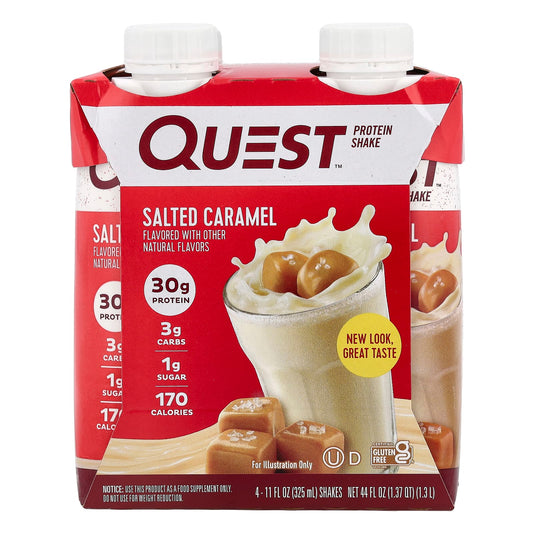 Quest Nutrition, Protein Shake, Salted Caramel, 4 Shakes, 11 fl oz (325 ml) Each - Image 1