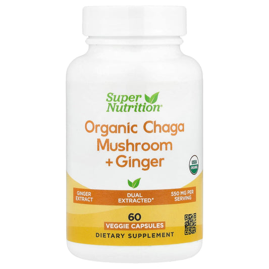 Organic Chaga & Ginger Immunity Boosters - 60 Vegan Capsules - Image 1