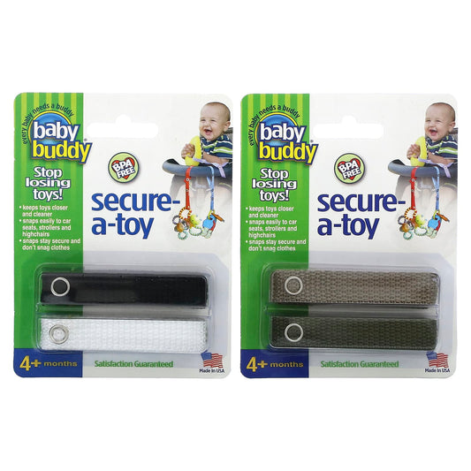Baby Buddy Secure-A-Toy, 4+ Months, 4-Strap, Attach to Car Seats & Strollers - Image 1