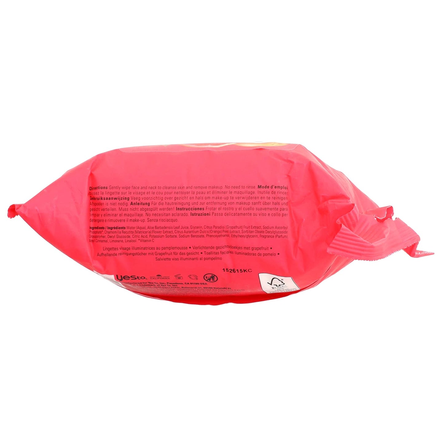 Yes To, Brightening Facial Wipes, Dull and Uneven Skin, Grapefruit , 30 Wipes - Image 2