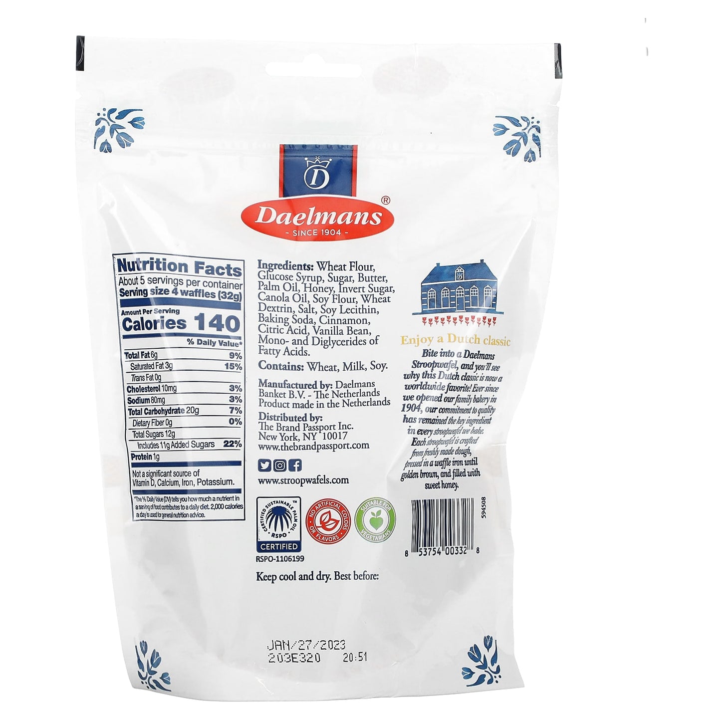 Dutch Honey Stroopwafels by Daelmans (5.29 oz, 150g) - Image 2