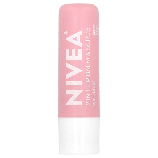 Nivea, 2 In 1 Lip Balm & Scrub, Wild Rose, 0.17 oz (4.8 g) - Image 1