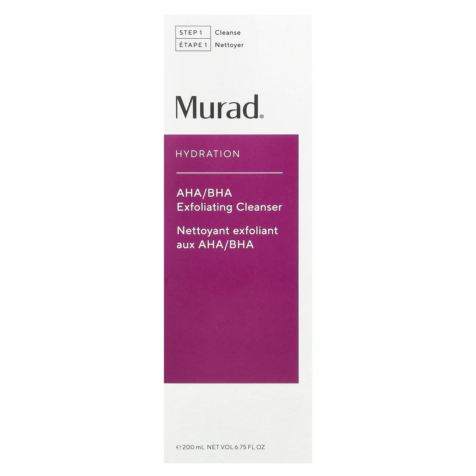 Murad, Hydration, AHA/BHA Exfoliating Cleanser, 6.75 fl oz (200 ml) - Image 2
