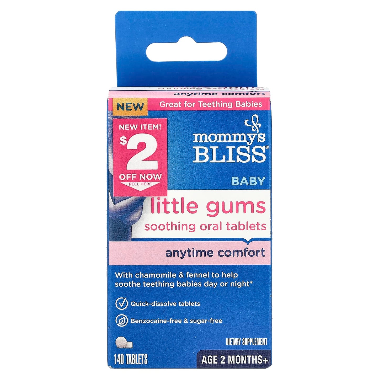 Mommy's Bliss, Baby Little Gums Soothing Oral Tablets, Age 2 Months+, 140 Tablets - Image 1