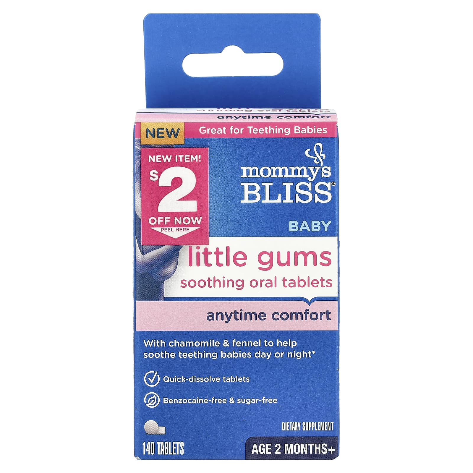 Mommy's Bliss, Baby Little Gums Soothing Oral Tablets, Age 2 Months+, 140 Tablets - Image 1