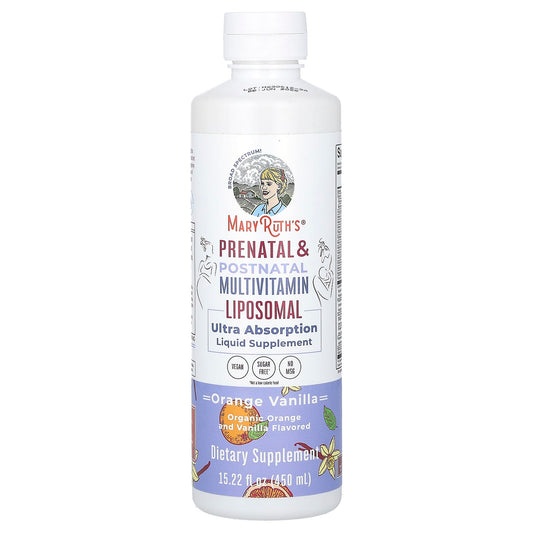 MaryRuth's, Prenatal & Postnatal Multivitamin Liposomal, Orange Vanilla, 15.22 fl oz (450 ml) - Image 1