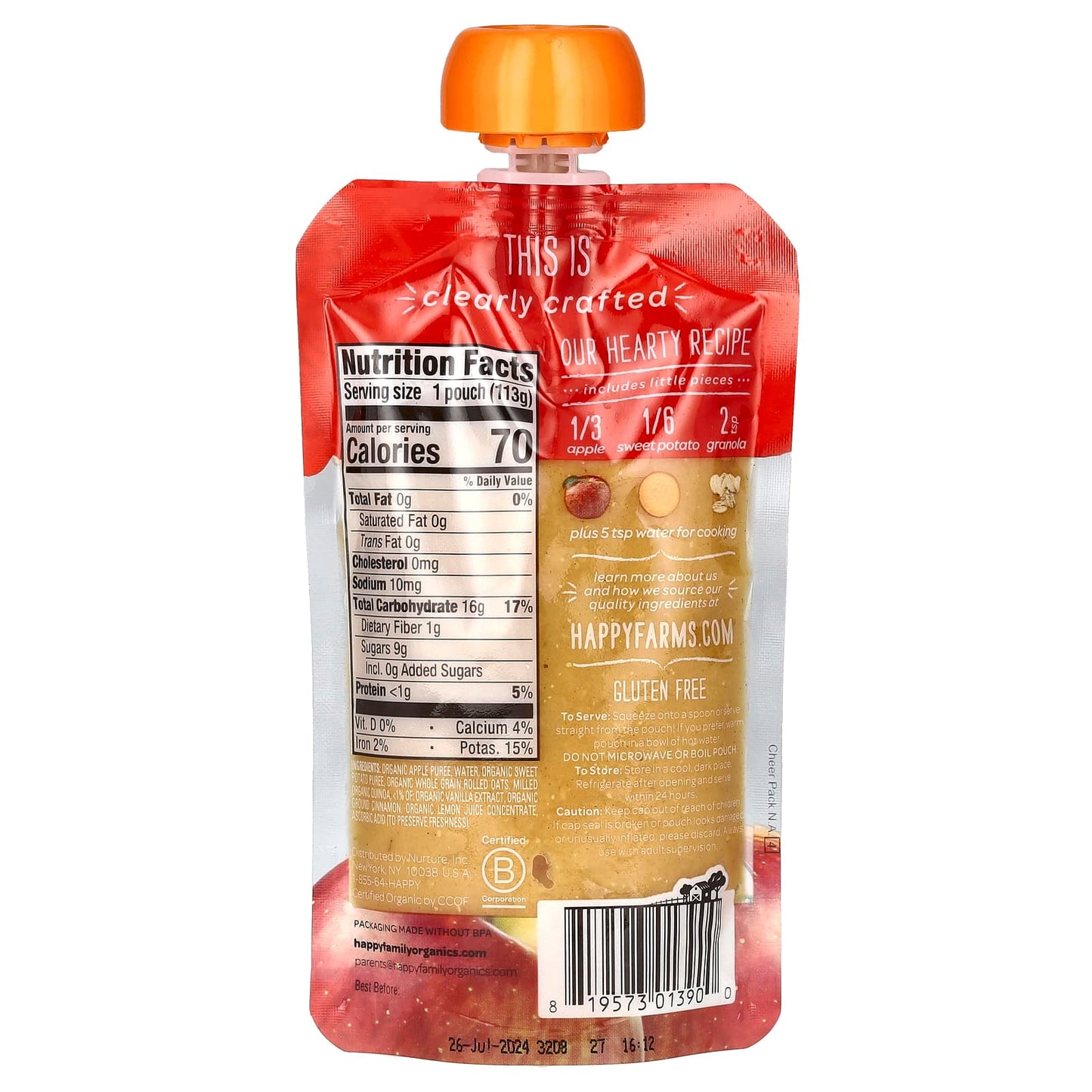 Happy Family Organics Organic Baby Food for 6+ Months - Healthy, USDA Organic - Image 2