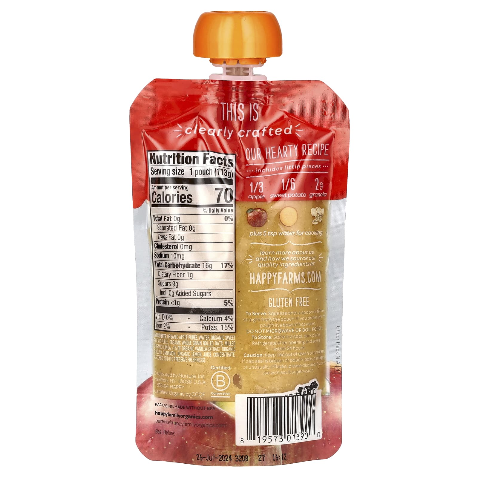Happy Family Organics Organic Baby Food for 6+ Months - Healthy, USDA Organic - Image 2