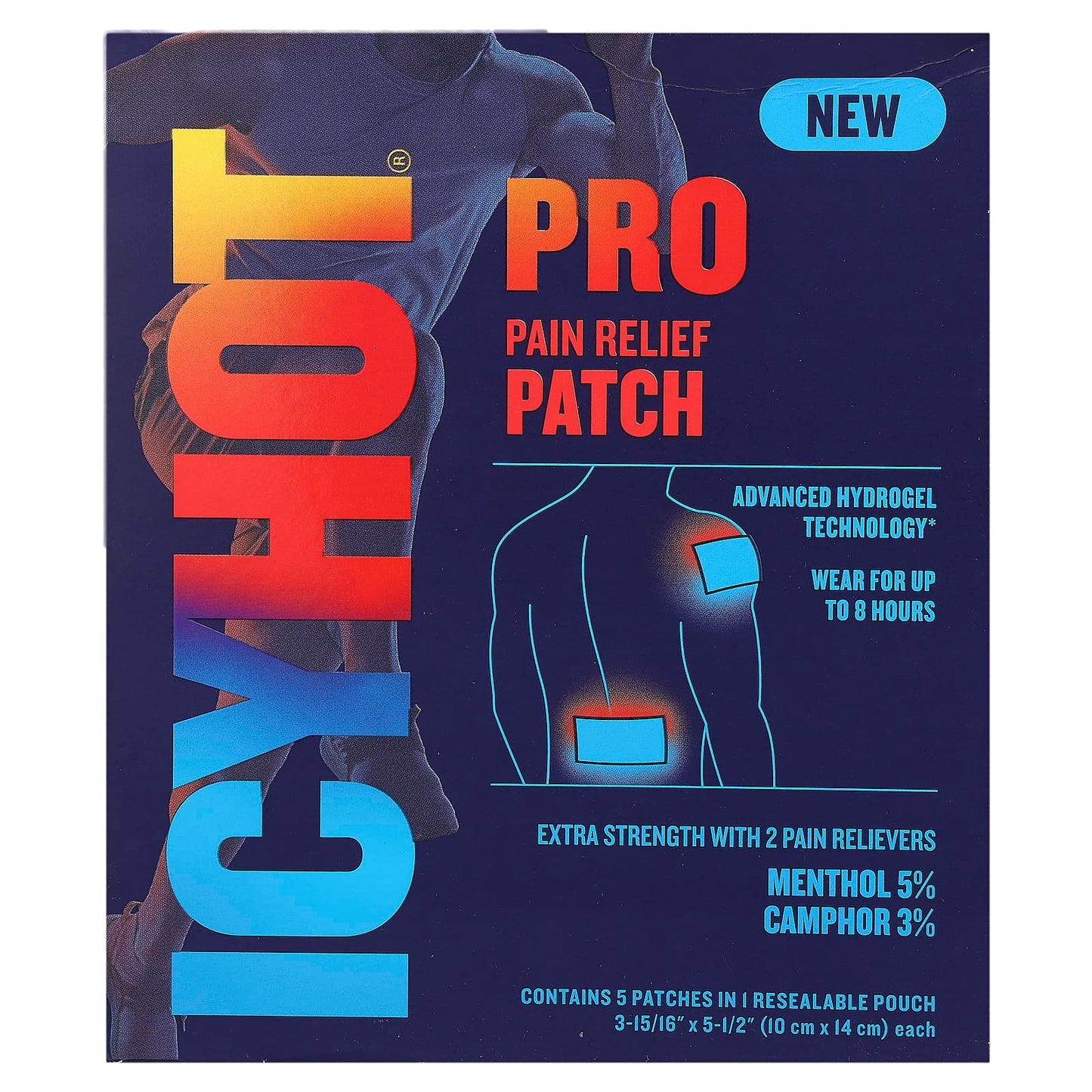 Icy Hot Pro Pain Relief Patches, Fast-Acting & Long-Lasting - Image 1