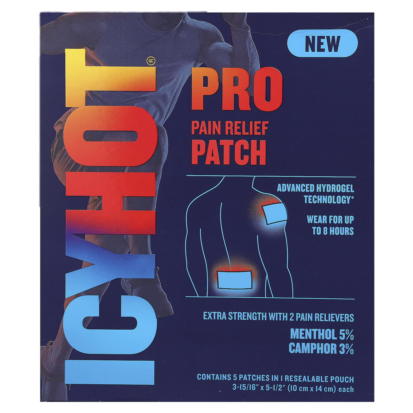 Icy Hot Pro Pain Relief Patches, Fast-Acting & Long-Lasting - Image 1
