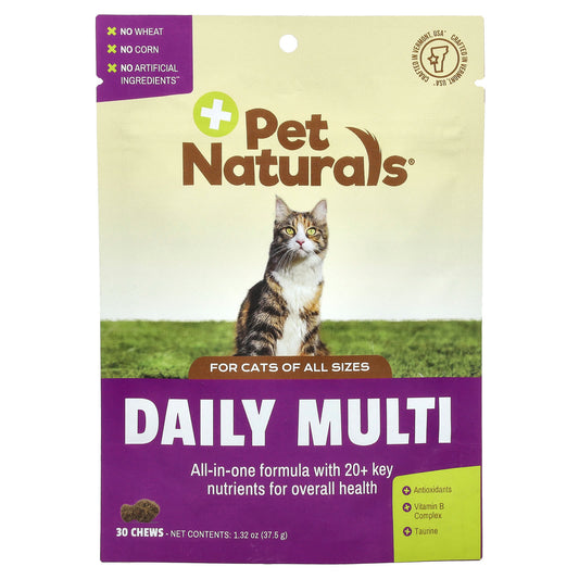 Pet Naturals, Daily Multi, For Cats, All Sizes, 30 Chews, 1.32 oz (37.5 g) - Image 1
