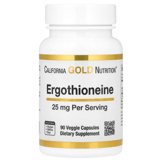 Ergothioneine 25mg Veggie Capsules by California Gold Nutrition - Image 1