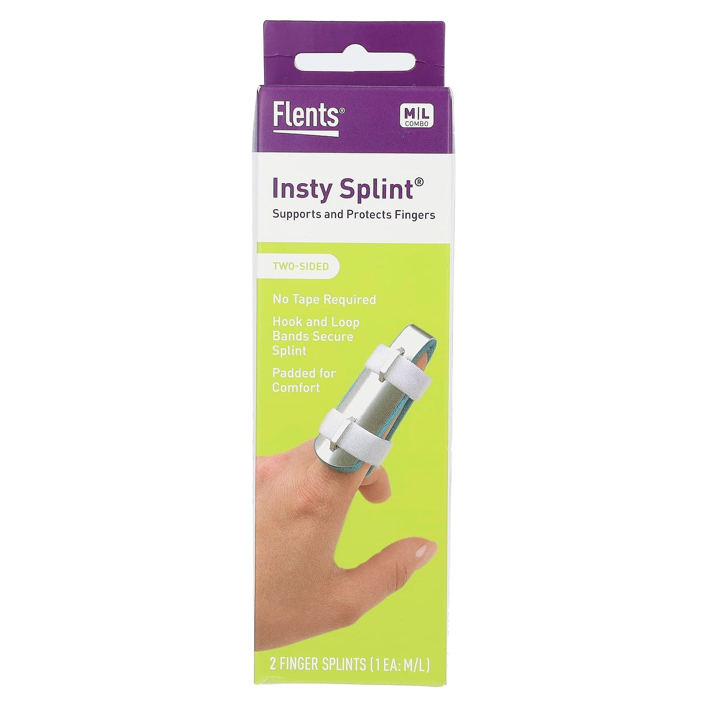 Flents Insty Splint Finger Protector, 2 Pack, Adjustable & Comfortable - Image 1