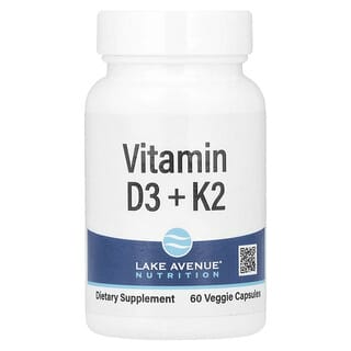 Boost Vitamin D3 & K2 Levels with Vegan Capsules by Lake Avenue Nutrition