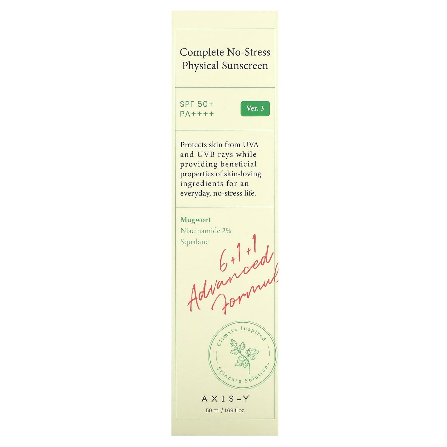 Axis-Y No-Stress Physical Sunscreen SPF 50+, Natural Ingredients, 1.69 fl oz - Image 2