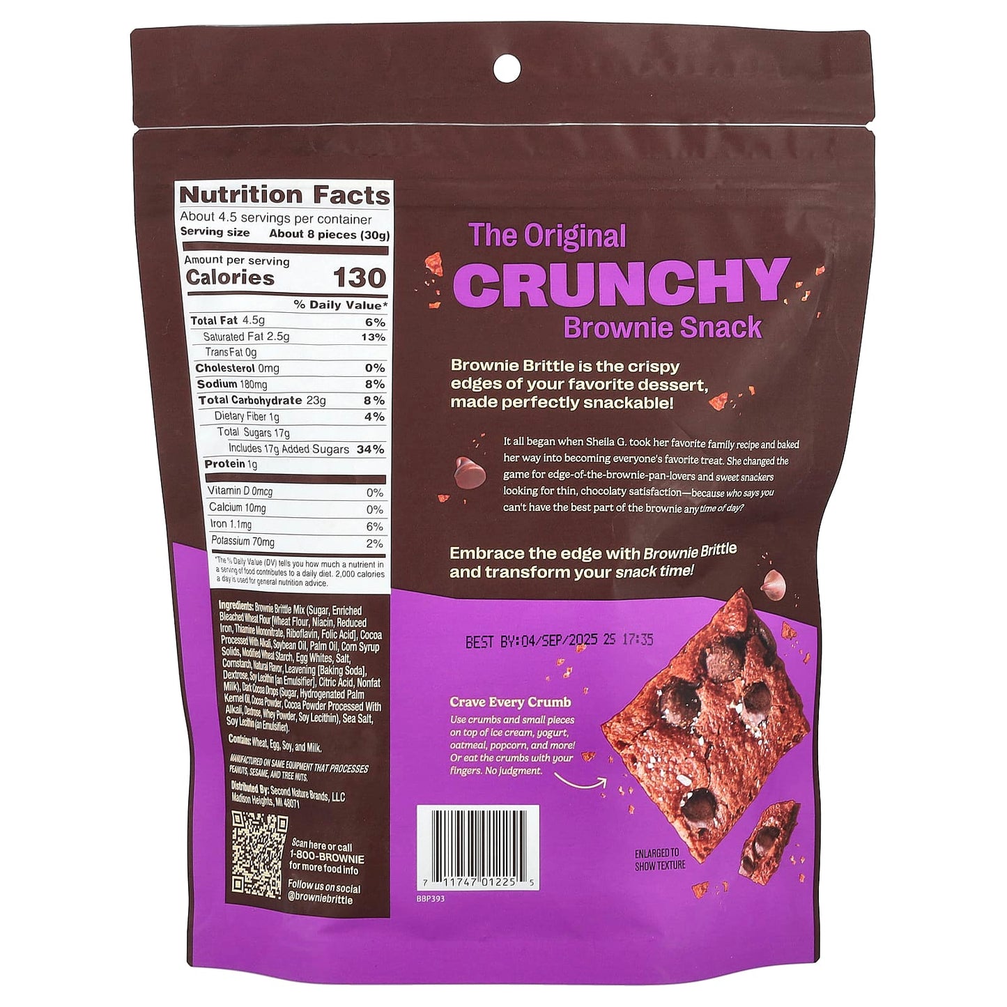 Sheila G's, Brownie Brittle®, Dark Chocolate Sea Salt, 5 oz (142 g) - Image 2