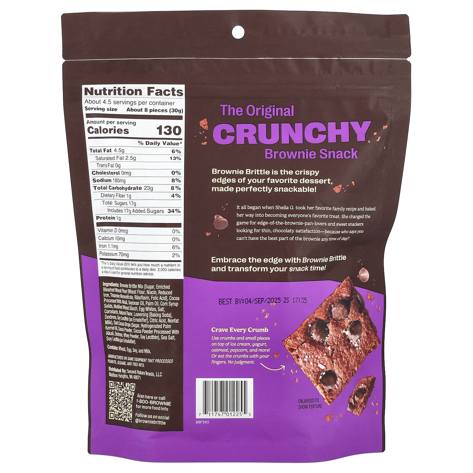 Sheila G's, Brownie Brittle®, Dark Chocolate Sea Salt, 5 oz (142 g) - Image 2
