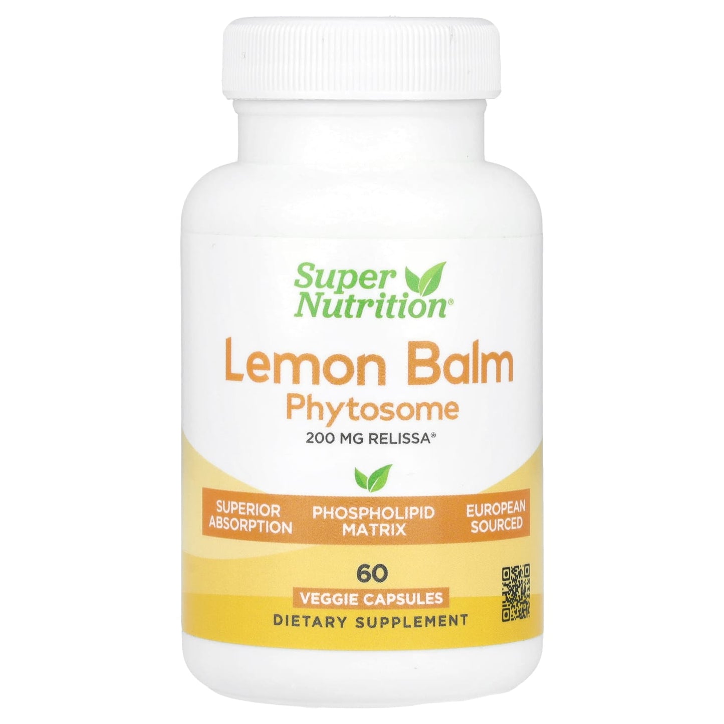 Lemon Balm Phytosome for Healthy Sleep & Relaxation - 200mg, 60 Capsules - Image 1