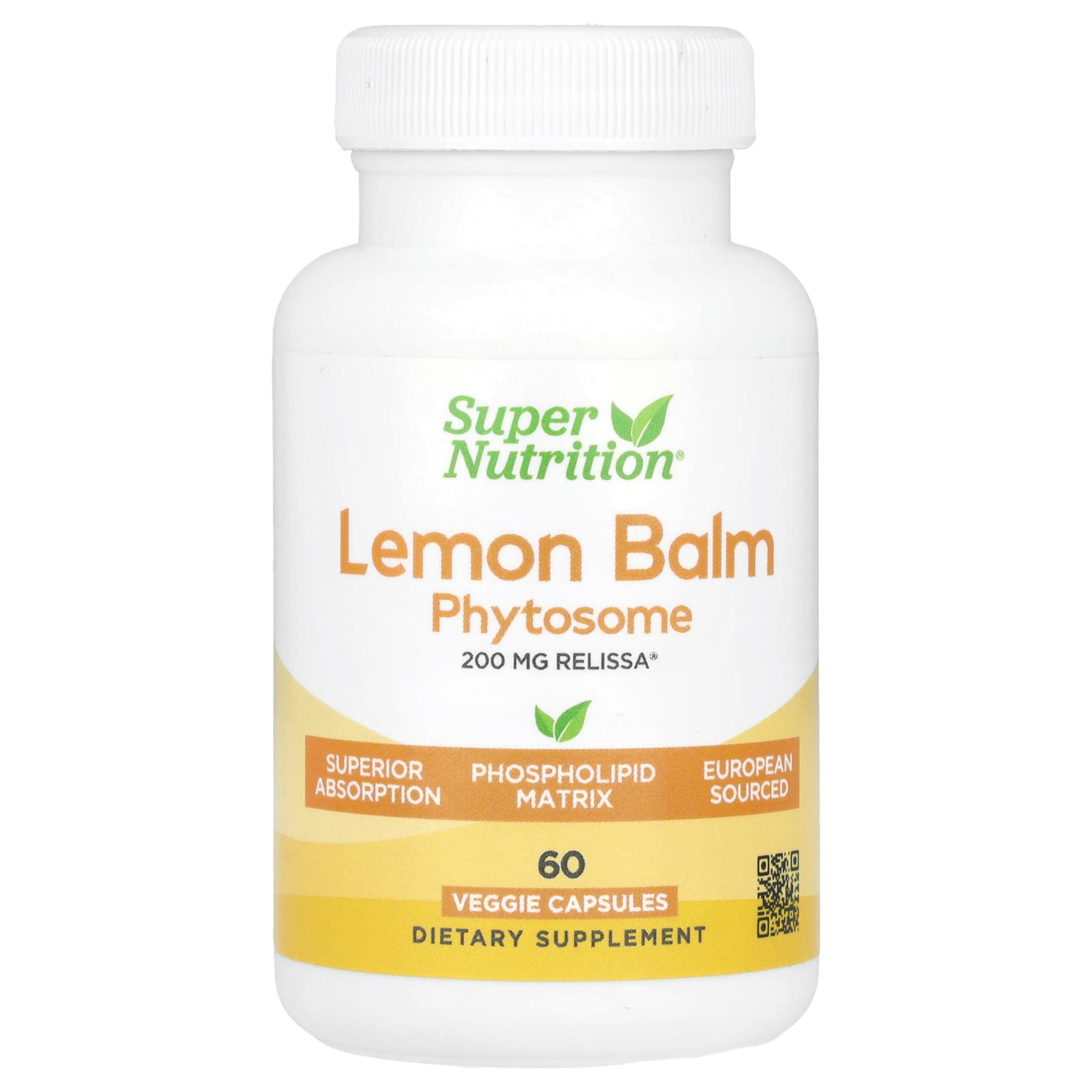 Lemon Balm Phytosome for Healthy Sleep & Relaxation - 200mg, 60 Capsules - Image 1