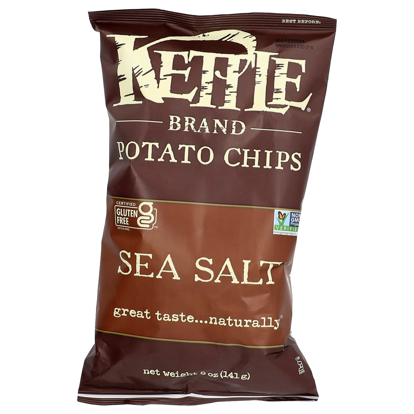 Kettle Foods, Potato Chips, Sea Salt, 5 oz (141 g) - Image 1