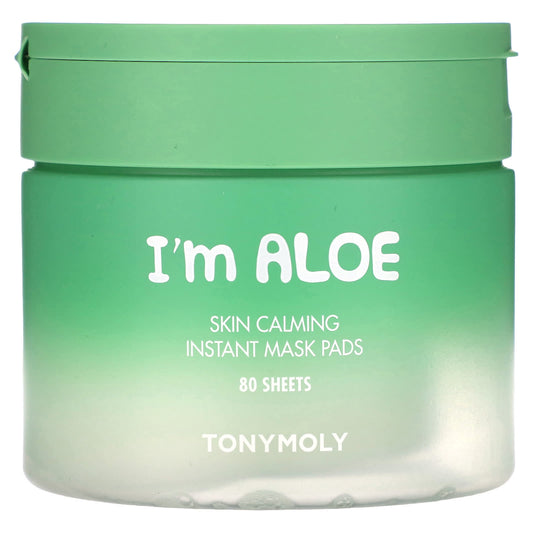 TonyMoly, I'm Aloe, Skin Calming Instant Beauty Mask Pads, 80 Sheets, 4.23 oz (120 g) each - Image 1