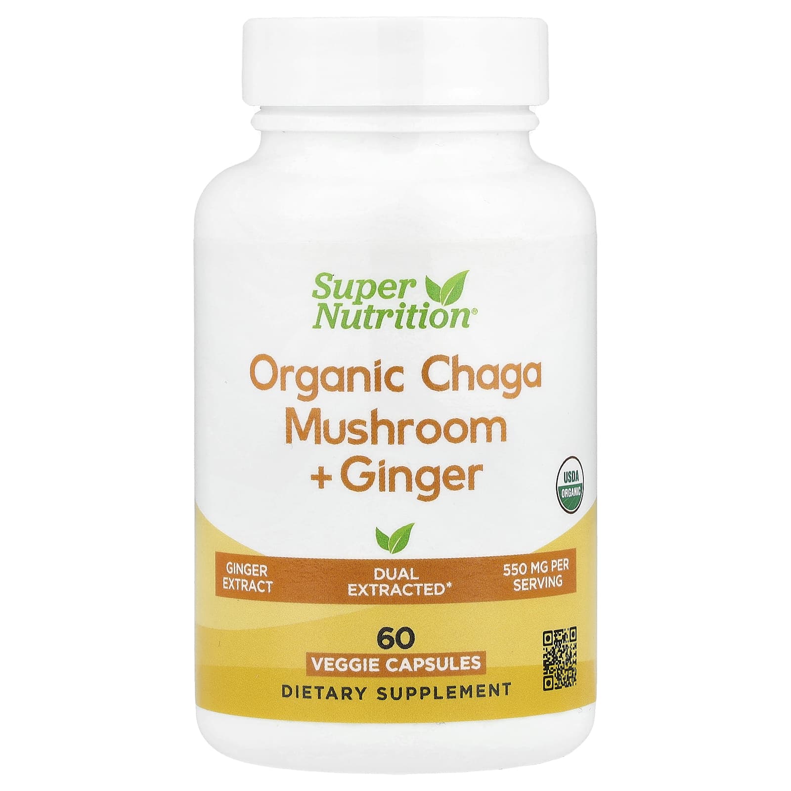 Organic Chaga & Ginger Immunity Boosters - 60 Vegan Capsules - Image 1